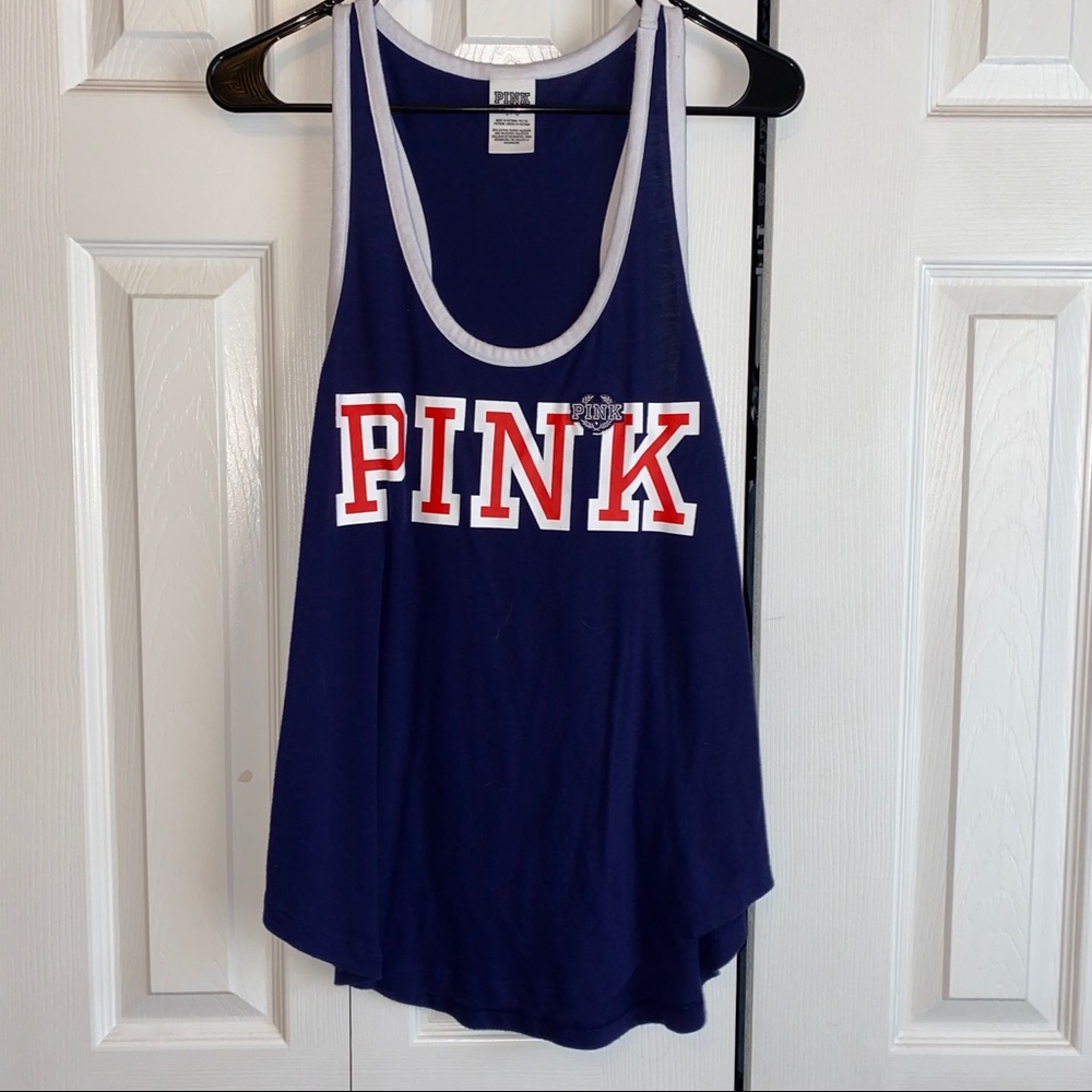 PINK red white and blue tank
